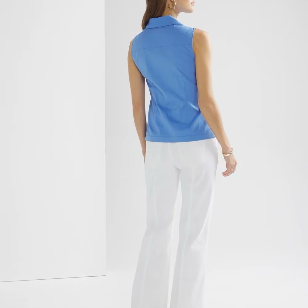 NWT white house black market sleeveless ruched front top - Picture 4 of 6